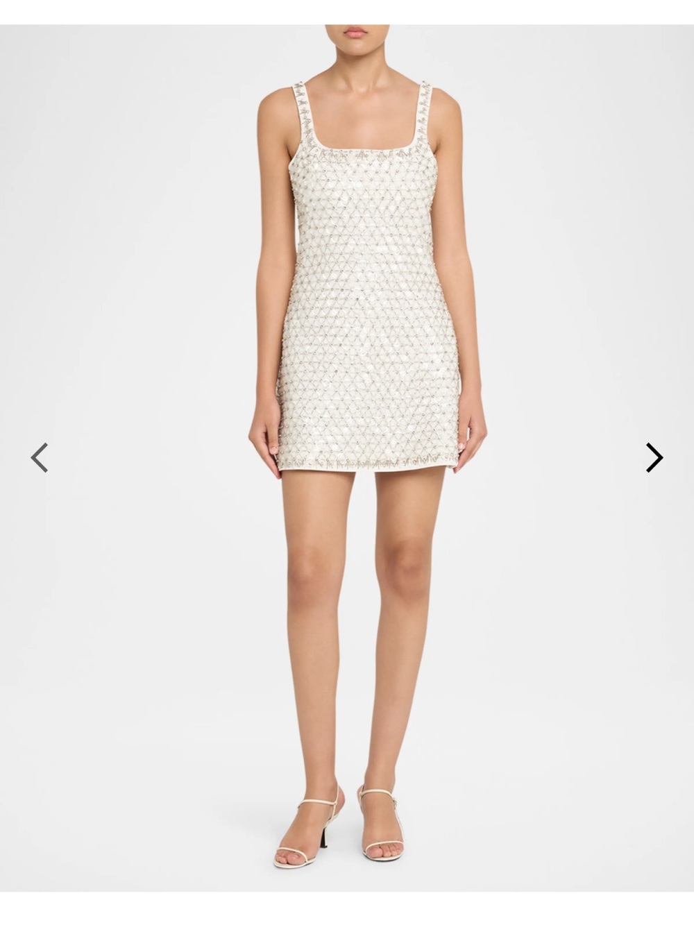 Simkhai Beaded Rhinestone Crepe Mini Dress - Picture 2 of 5